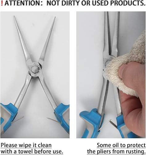 Miniatura 7 de SPEEDWOX Alicates de punta de aguja de largo alcance de 7 pulgadas, alicates de nariz extra largos, mini alicates finos de precisión para hacer