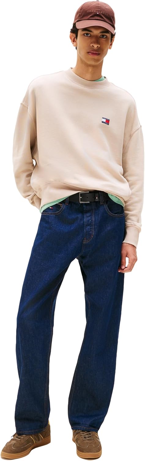 Tommy Jeans Men's Medium Weight Crewneck Sweatshirt with Embroidered Logo - Image 4