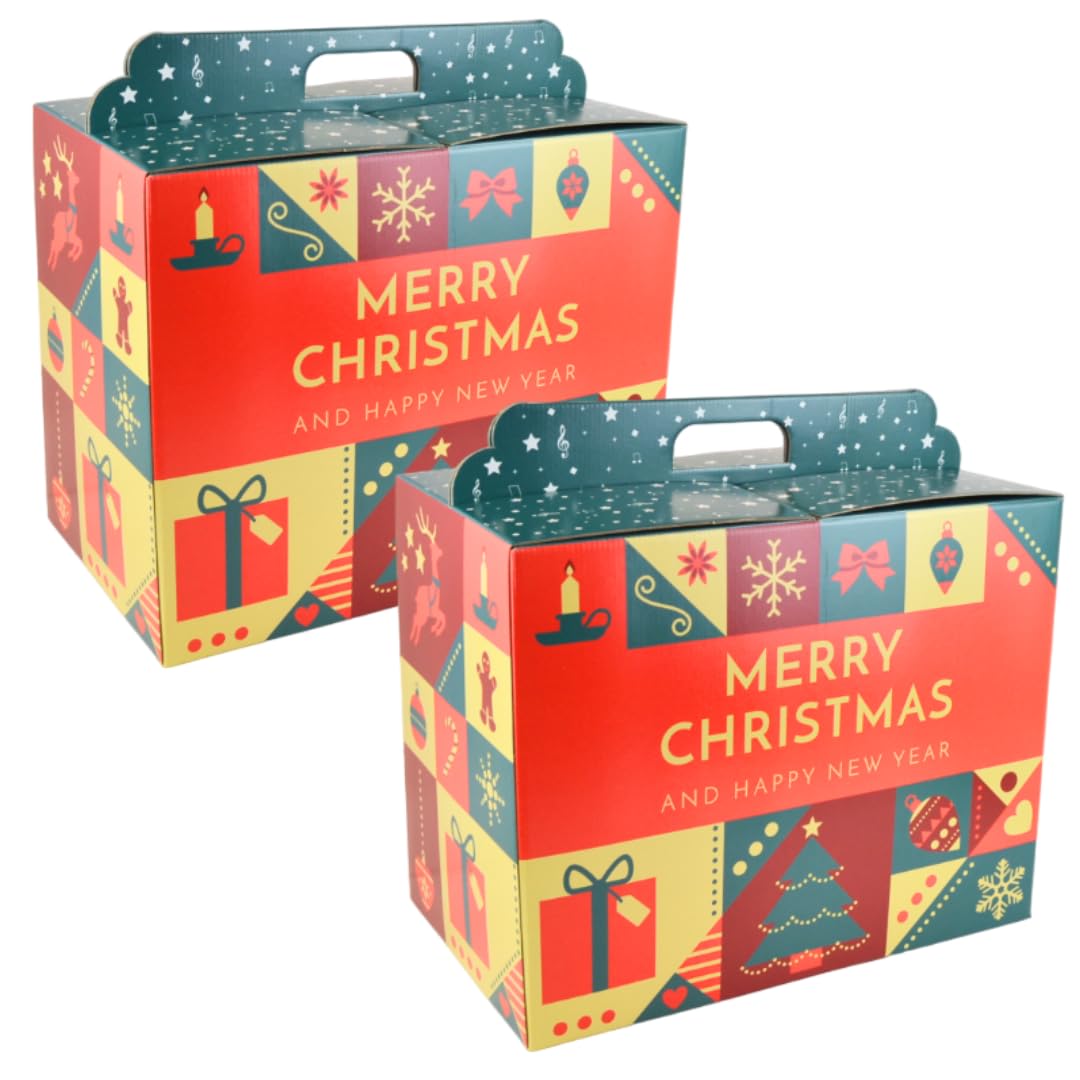 PZ 10 SCATOLA REGALO GRANDE IN CARTONE IDEALE PER CREARE PACCHI NATALE CESTO NATALIZIO CONFEZIONE REGALO 43,5 X 25,5 X 35 CM LIBERTY