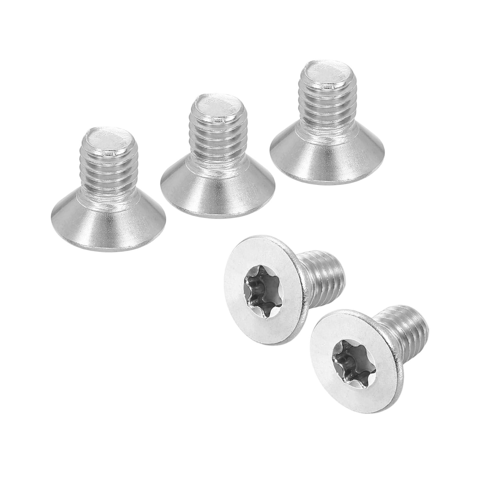 sourcing map M8-1.25 x 14mm Flat Head Torx Anti Theft Machine Screws, 25 Pcs 304 Stainless Steel, Torx Drive, Countersunk Head, Full Thread, Silver