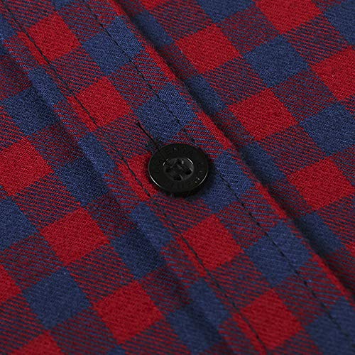 Image of OCHENTA Men's & Boys' Long Sleeve Button Down Plaid Flannel Shirt