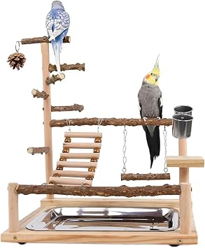 Wooden Parrot Play Stand, 45x37x26cm