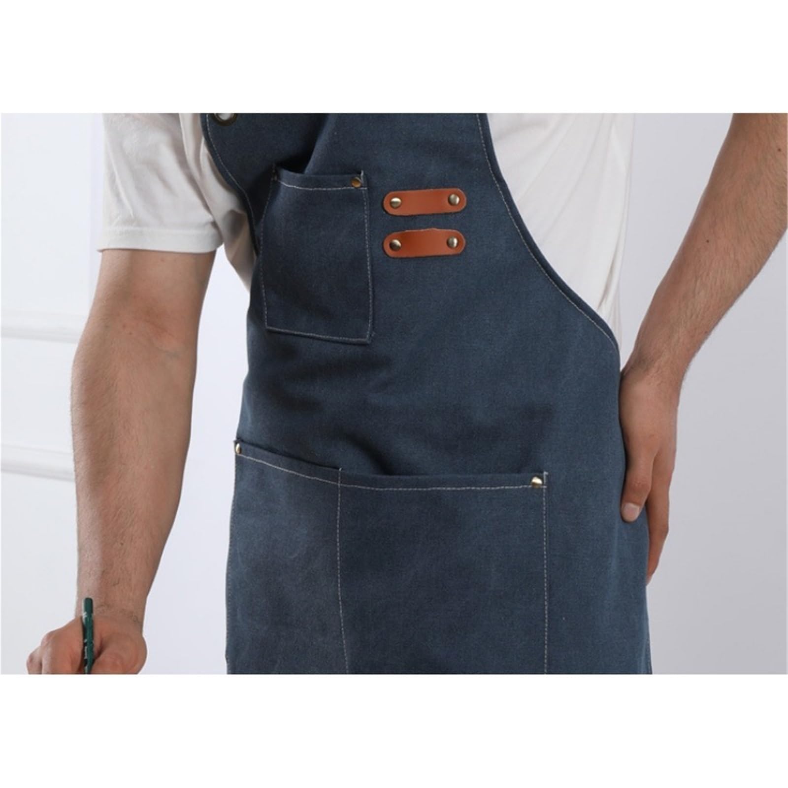 Lot de 2 tabliers en toile épaisse for cuisine, café, coiffeur, travail du bois, jardinage, bretelles cow-boy, sangle coton pour Hommes et Femmes