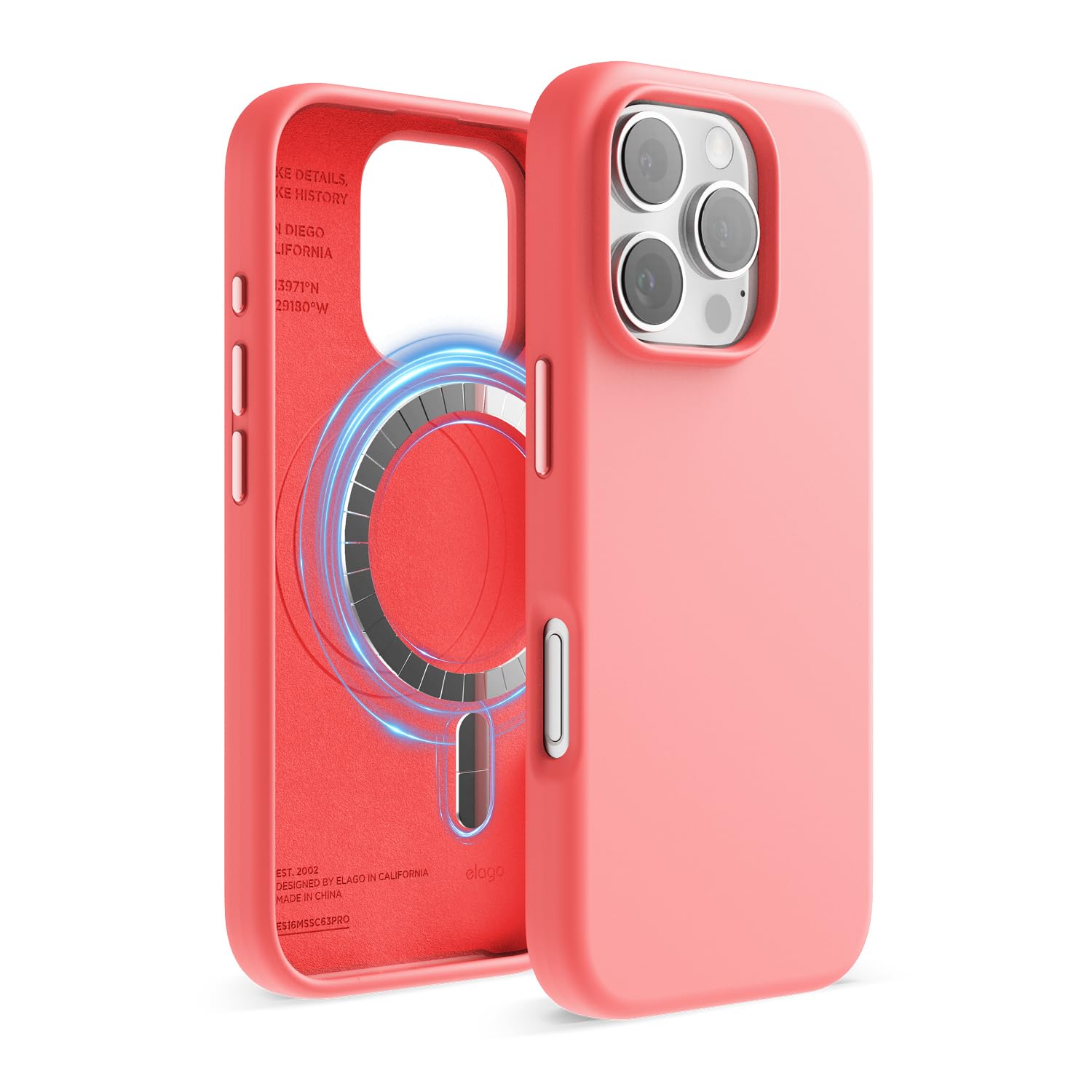 elago Magnetic Silicone Case Compatible with iPhone 16 Pro Case 6.3 Inch Compatible with All MagSafe Accessories