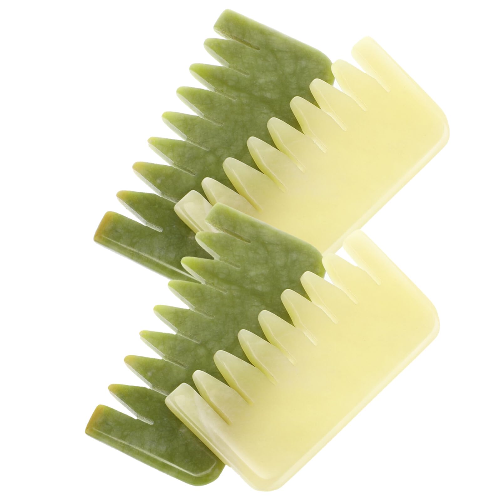 VALICLUD 4 Pettini Massaggianti Guasha in Pietra Naturale per Cuoio Capelluto Pettine Portatile per Massaggio Chioma e Stimolazione Circolazione Strumento Rilassante per Uso Domestico e