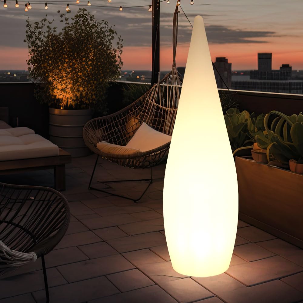Außen Stand Steck Lampe Veranda Deko Steh Leuchte Terrassen Strahler Tropfen-Form im Set inkl. LED Leuchtmittel