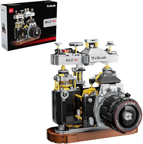 Cámara de bloques de construcción, 1027 piezas WLZ-6F retro, modelo coleccionable de estilo antiguo, cámara retro para construir, juego de ladrillos