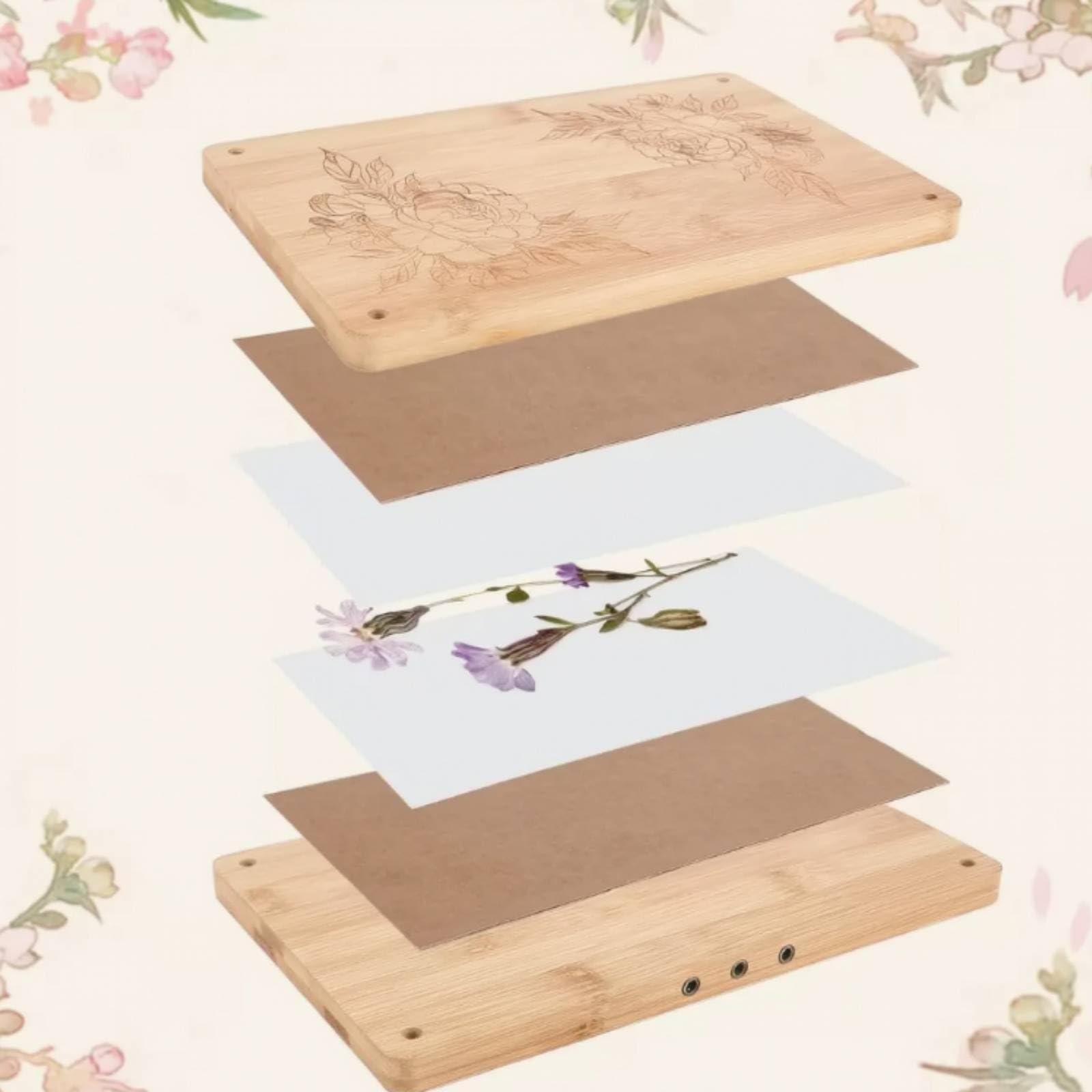 Qianly Kit dor para Flores Flores dor para Rústico Kit Prensión Floral, Herbario
