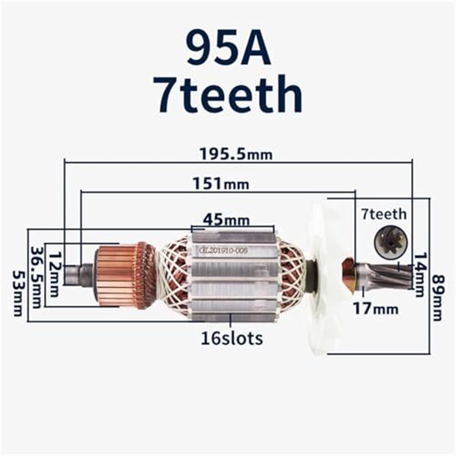 Wirnik AC220-240V, dla Hitachi, PH65A PH-65A 85A 75A 95A elektryczny kilof wiertarka udarowa armatura kotwica akcesoria 7 zębów 9 zębów Wirnik silnika(BLACK Stator)