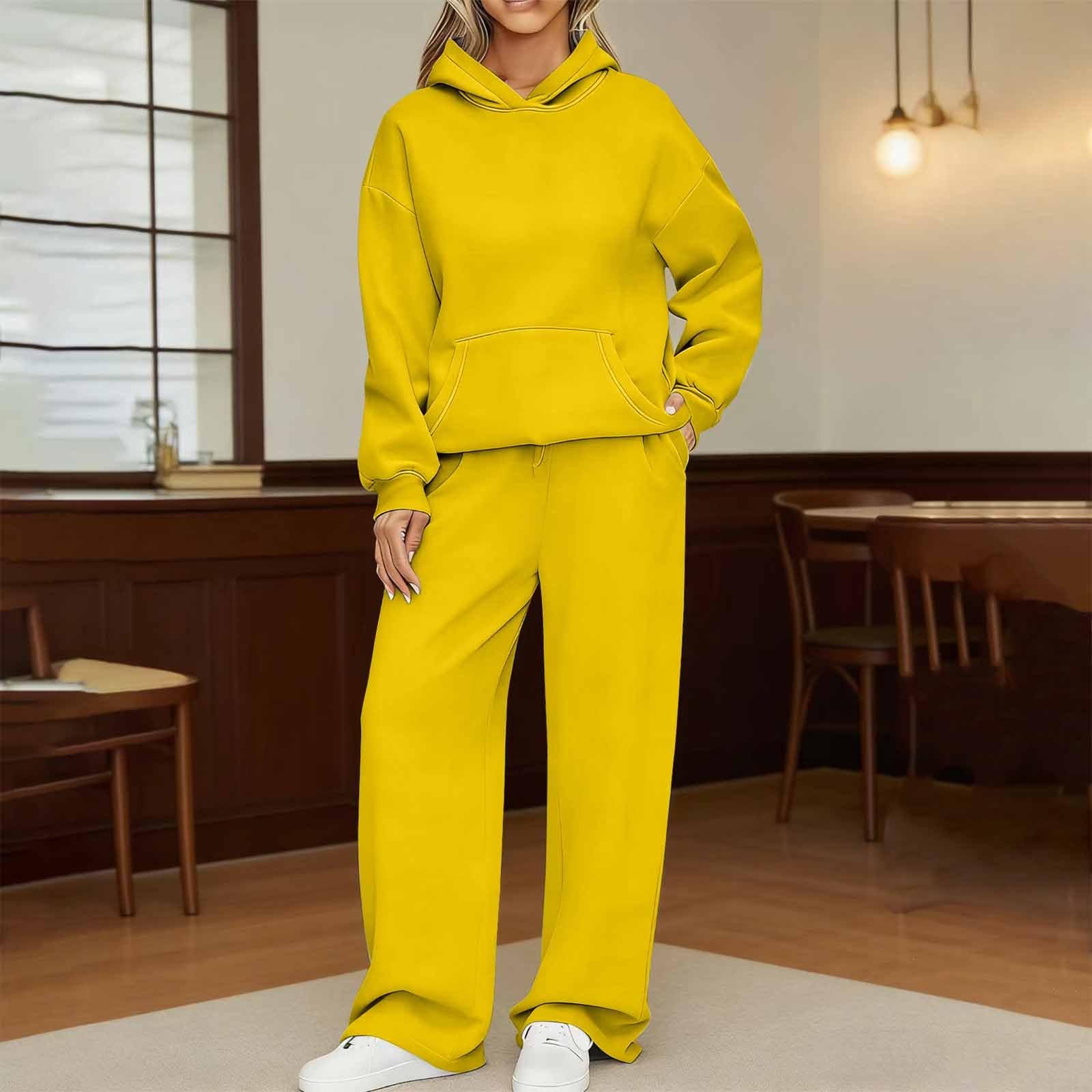Tuta Donna Sportiva Invernale Felpa con Cappuccio E Pantaloni