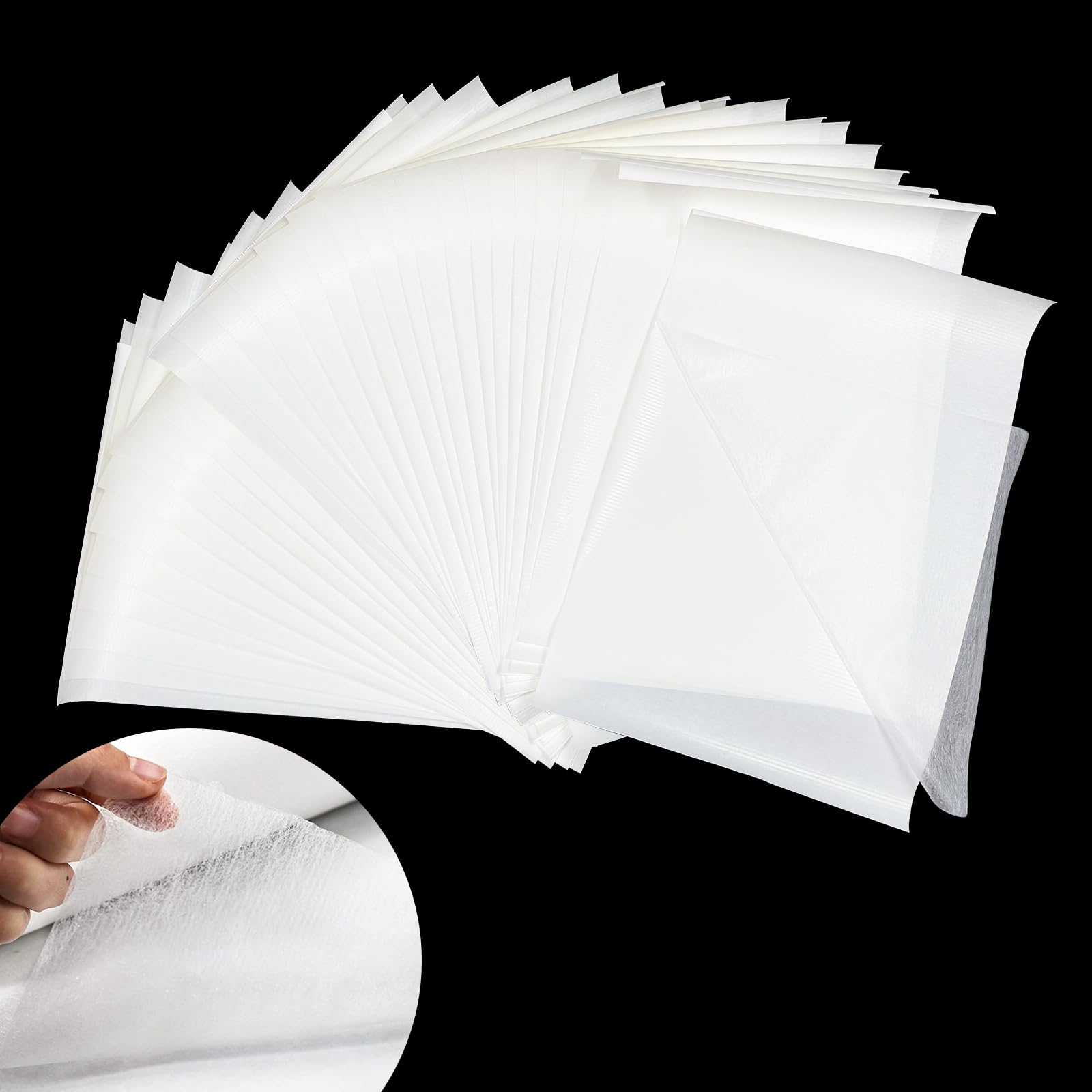 30-Pack Fusible Webbing for Fabric Applique - Stitch Witchery Fusible Bonding Web for Fabric 8"" x 12"" - Fusing Web for Fabric Holes - Fabric Repair & DIY Supplies