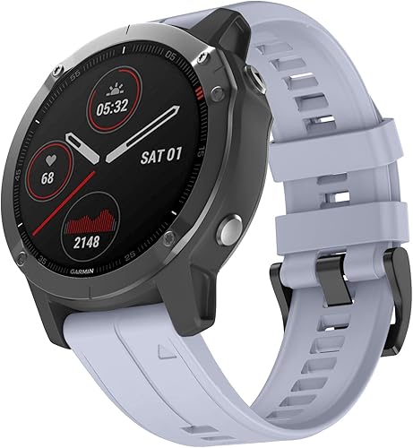 Vista 2 de Correa de silicona compatible con Garmin Fenix 5X Watch Band de 1.024 in de fácil instalación para Garmin Fenix 5X Plus/Fenix 6X/Fenix 6X Pro/Fenix
