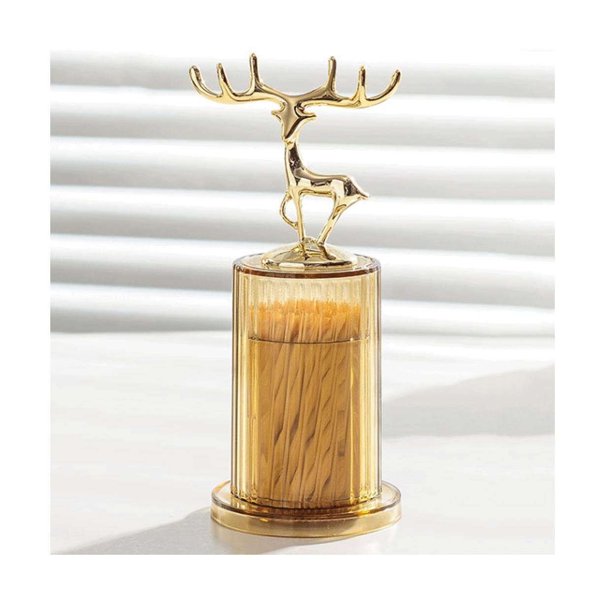 MRKU Toothpicks Dispenser Toothpick Box Holder Fashion Elk Shaped with Lid Container Cute Portable Container Chic