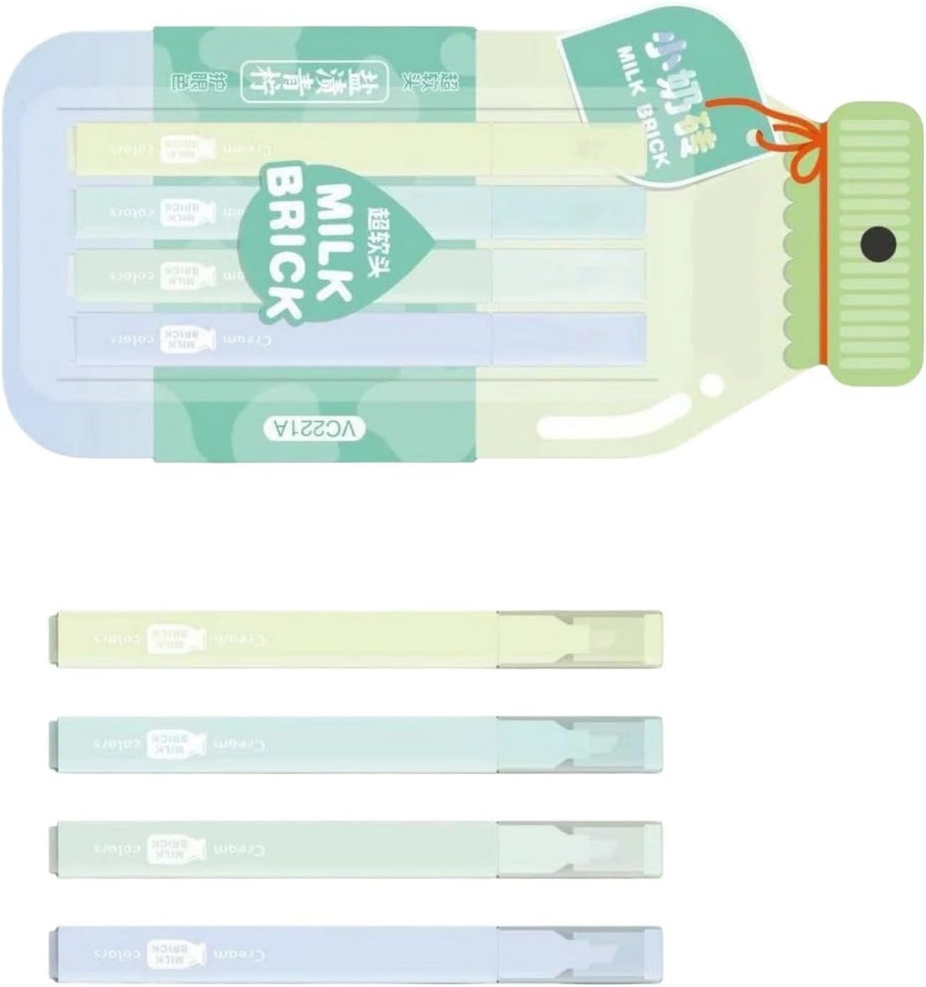 Study Note Highlighter Pen Set, 4 Pastel Soft Tip Marker Pens for Journaling, Planner Pages, Desk Writing Tasks