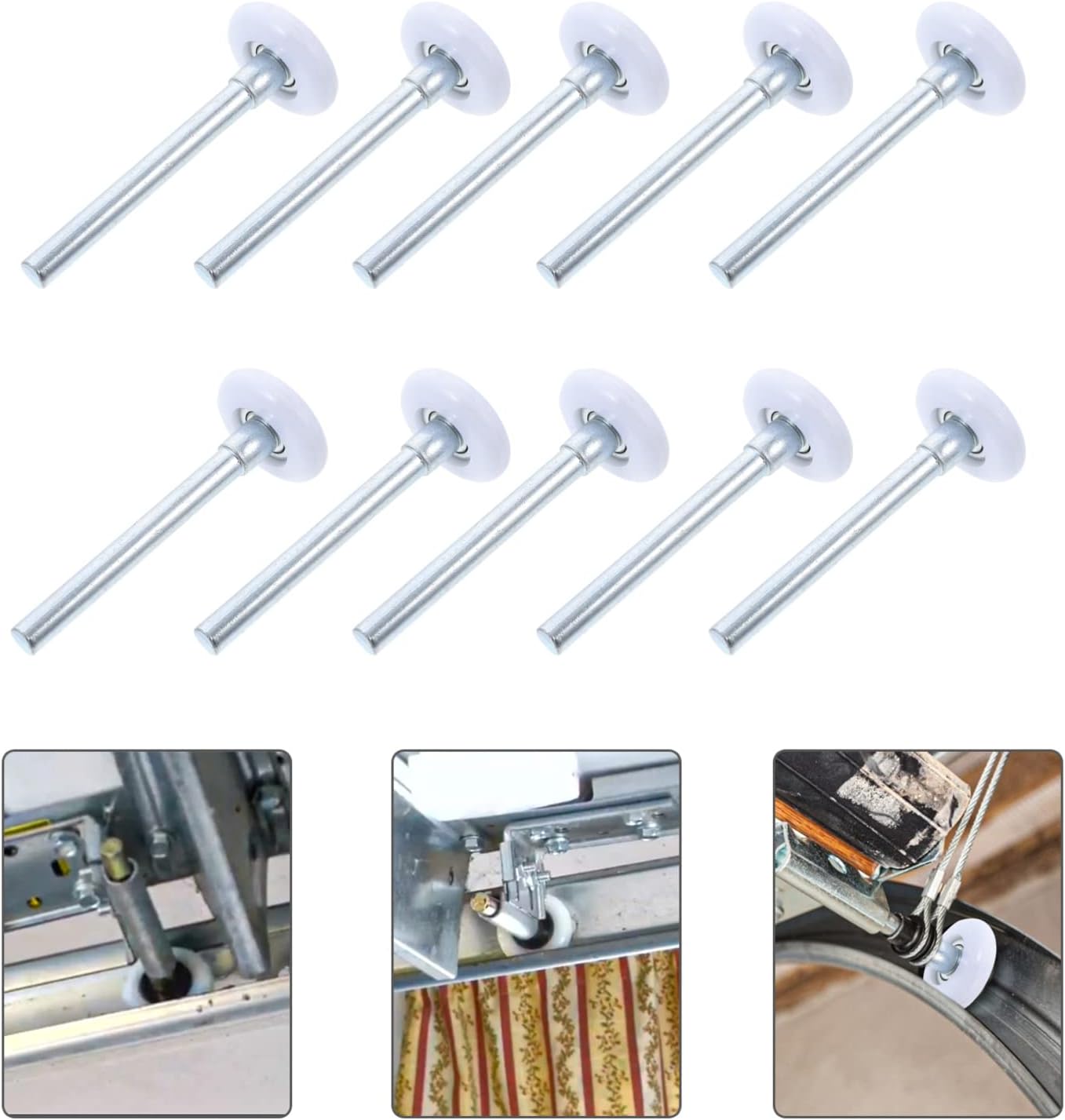 Angoily 10pcs Nylon Garage Door Guide Wheels Rollers for Smooth Easy Installation Sturdy Design Compatible Standard Garage Doors