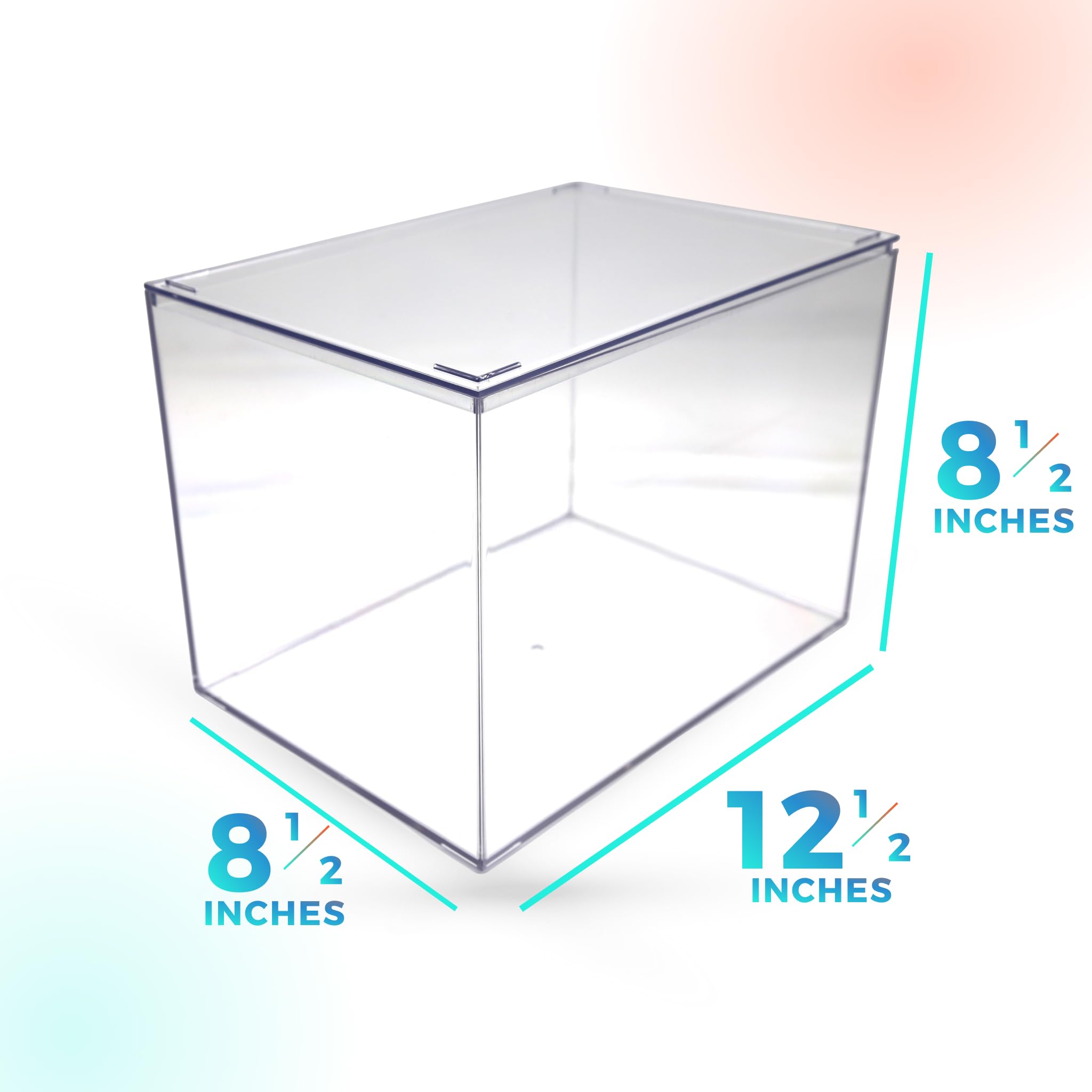 Kristallklare Hartplastik-Vitrine für Sammlerstücke, transparente Geschenkbox für Gastgeschenke, 31,8 cm L x 21,6 cm B x 21,6 cm H, 4 Boxen, hergestellt in den USA Gary Plastic Packaging