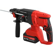 Rotary Hammer Drill Cordless, 800W 21V Brushless Hammer Drill, Cordless Impact Drill with 4 Functions, Concrete Wood Metal Drilling, Safety Clutch 26mm Max Diameter Red
