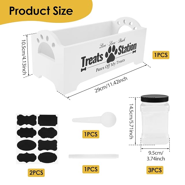 Foto 7 de 7 de Sutowe - Contenedor de comida para perros con 3 frascos para golosinas de plástico, caja de alimentos…