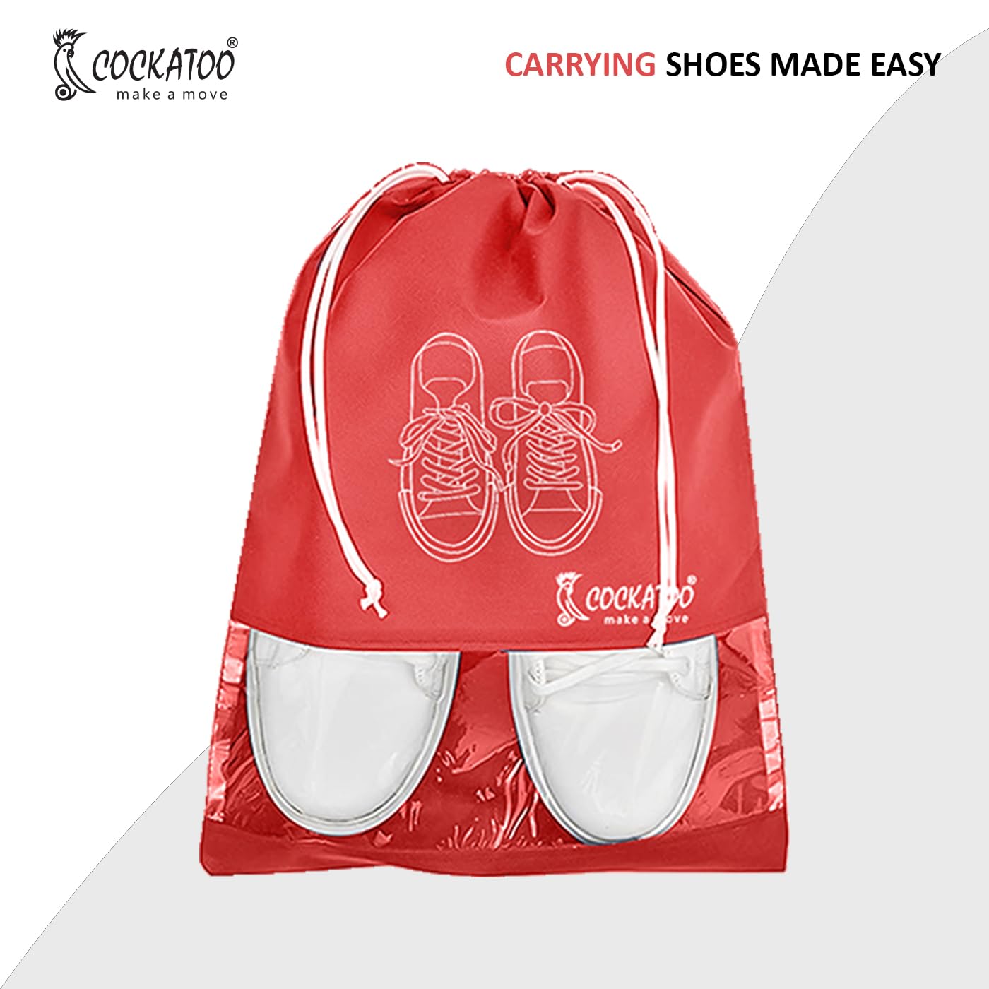 Cockatoo Bolsa de zapatos para viajes y almacenamiento, para mujeres y hombres, bolsa de almacenamiento de zapatos de viaje, bolsa organizadora de almacenamiento de zapatos, paquete de 6 bolsas para