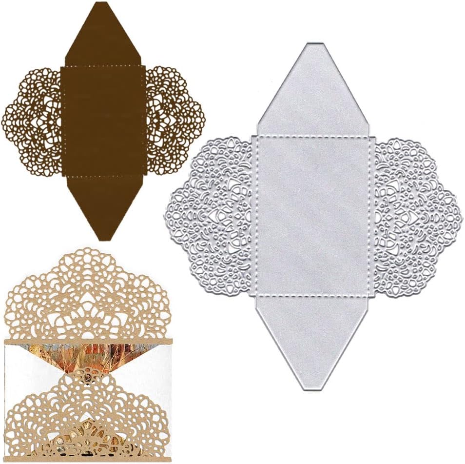 3D Retro Box Cutting Dies for Card Making, Retro Lace Flowers Box Die Cuts 3D Vintage Flower Box Embossing Stencil Template Tool for DIY Scrapbooking Paper Card and Photo Album Craft Decoration