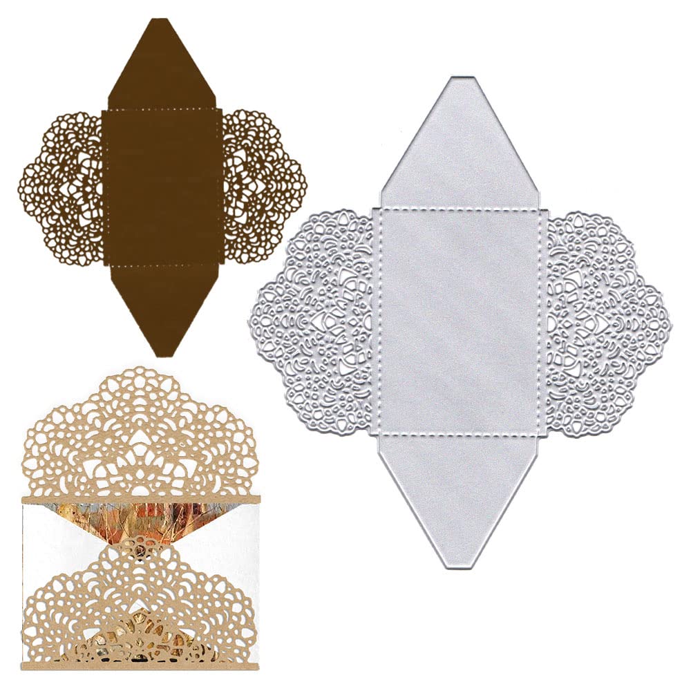 3D Retro Box Cutting Dies for Card Making, Retro Lace Flowers Box Die Cuts 3D Vintage Flower Box Embossing Stencil Template Tool for DIY Scrapbooking Paper Card and Photo Album Craft Decoration