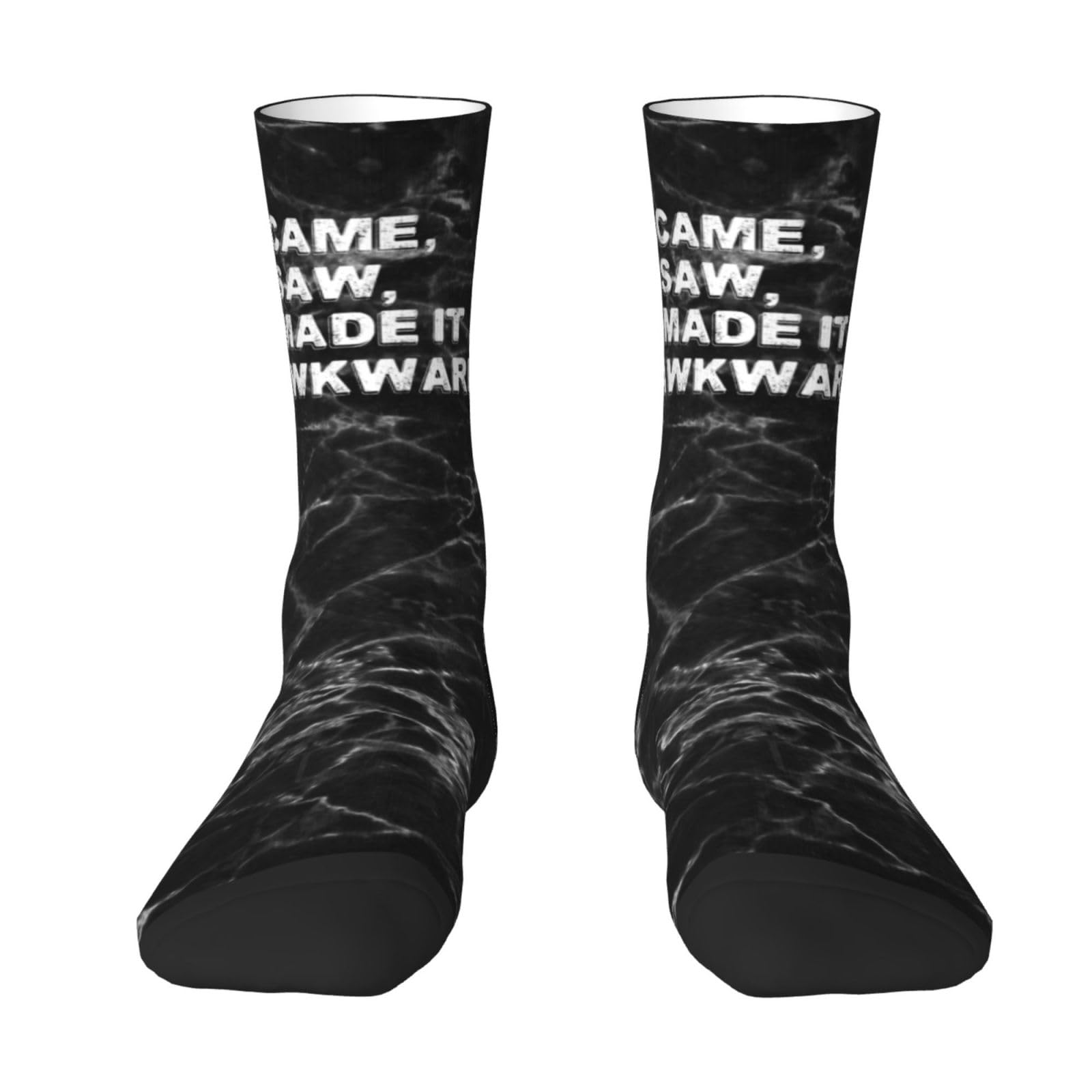 Haebfsl I Came I Saw I Made It Awkward Women'S Cushion Crew Sock Soft Casual Mid-Calf Socks