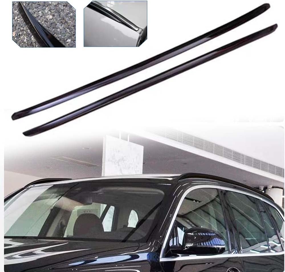 2Pcs Fits for BMW X4 2018-2021 2022 Aluminum Roof Rail Rack Side Rail Bar Cover, Black