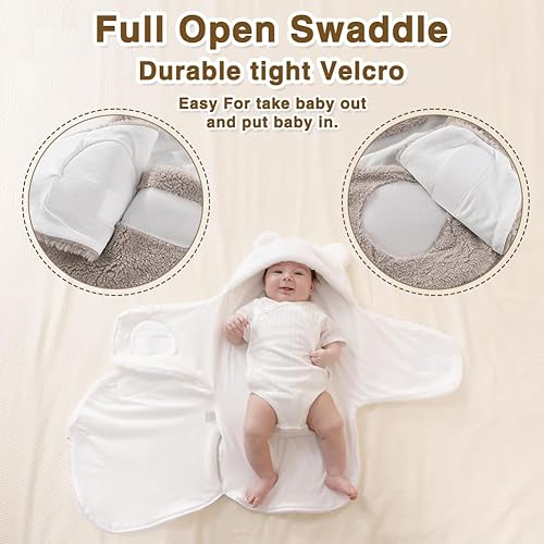 Miniatura 5 de Manta de forro polar de invierno para bebés de 0 a 3 meses, cálida y ajustable, para recién nacidos, saco de dormir de felpa suave