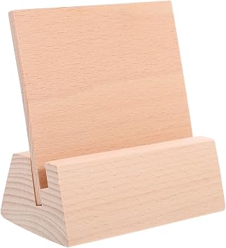 Wooden Desk Calendar Base Cards Display Stands Postcard Holder Gaming Cards Base Rustic Wood Holder