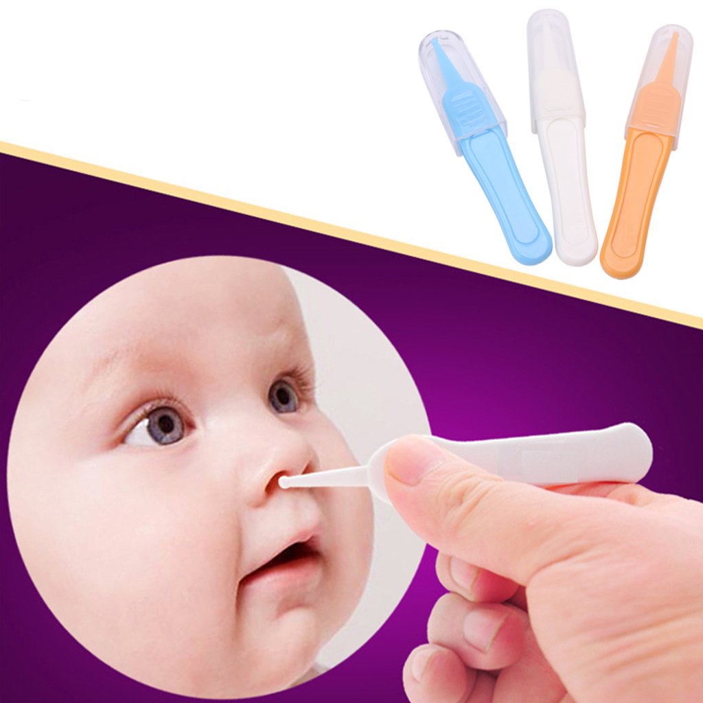 Pince à épiler pour nettoyer les oreilles, le nez et le nombril - Pince à épiler de sécurité visible - Fournitures de nettoyage pour soins de santé et de bébé - Rose
