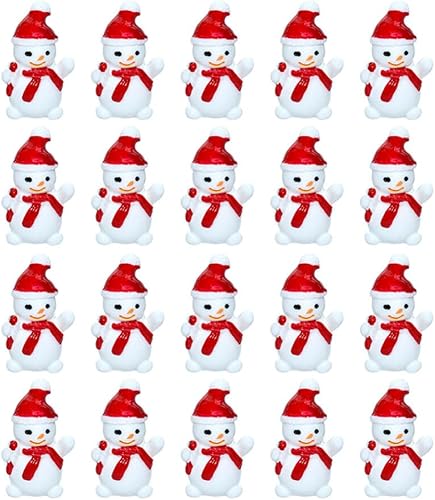 Miniatura 1 de MAGICLULU Mini figuras de muñeco de nieve 20 piezas de resina muñeco de nieve de hadas jardín casa de muñecas para fiesta de Navidad, figuras de