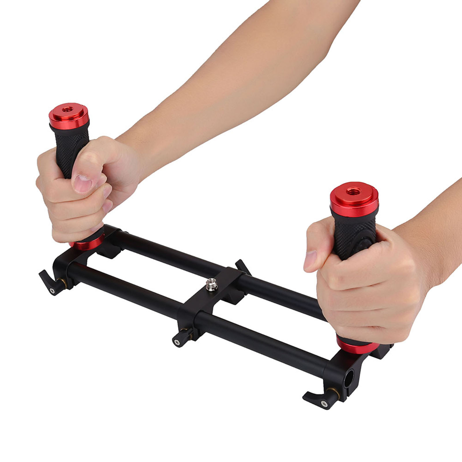 Fabater Stabilizzatore Cardanico con Impugnatura Estensibile a Doppia Impugnatura per Fotocamera per Feiyu, Supporto Professionale a Sgancio Rapido con Viti da 1/4" e 3/8", Doppia Portatile
