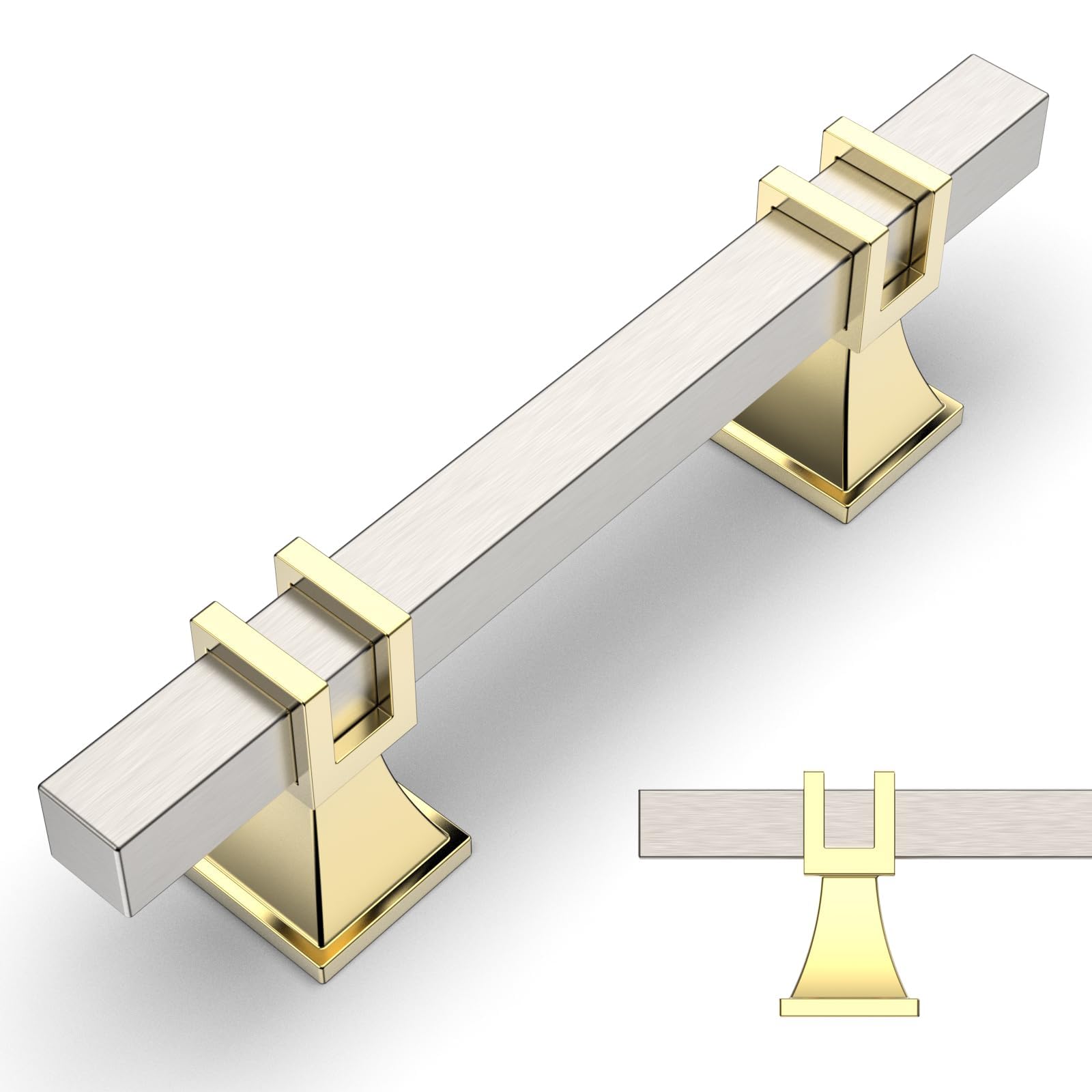 Amerdeco 10 Pack Brushed Gold Cabinet Pulls 5 Inch(128mm) Hole Center Drawer Pulls Cabinet Hardware Kitchen Cabinet Handles for Bathroom Dresser Pulls ZH0067 — Amazon image 13