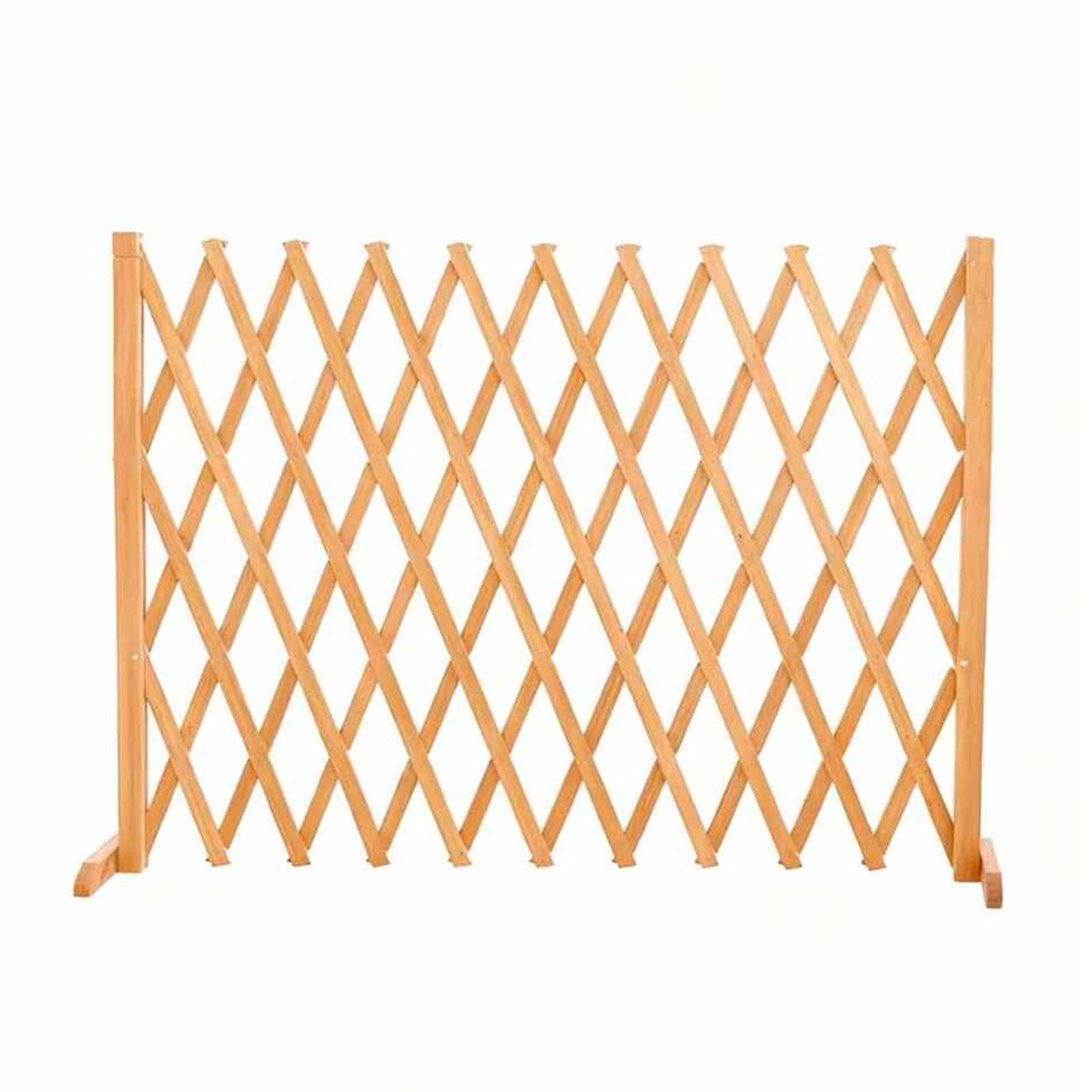 MOERGO Telescopic Garden Fence - Freestanding Expandable Fence, Dog Fence Pet Fencing, Decorative Upgraded Wooden Garden Trellis For Plant Climbing(Yellow,250 * 120CM)