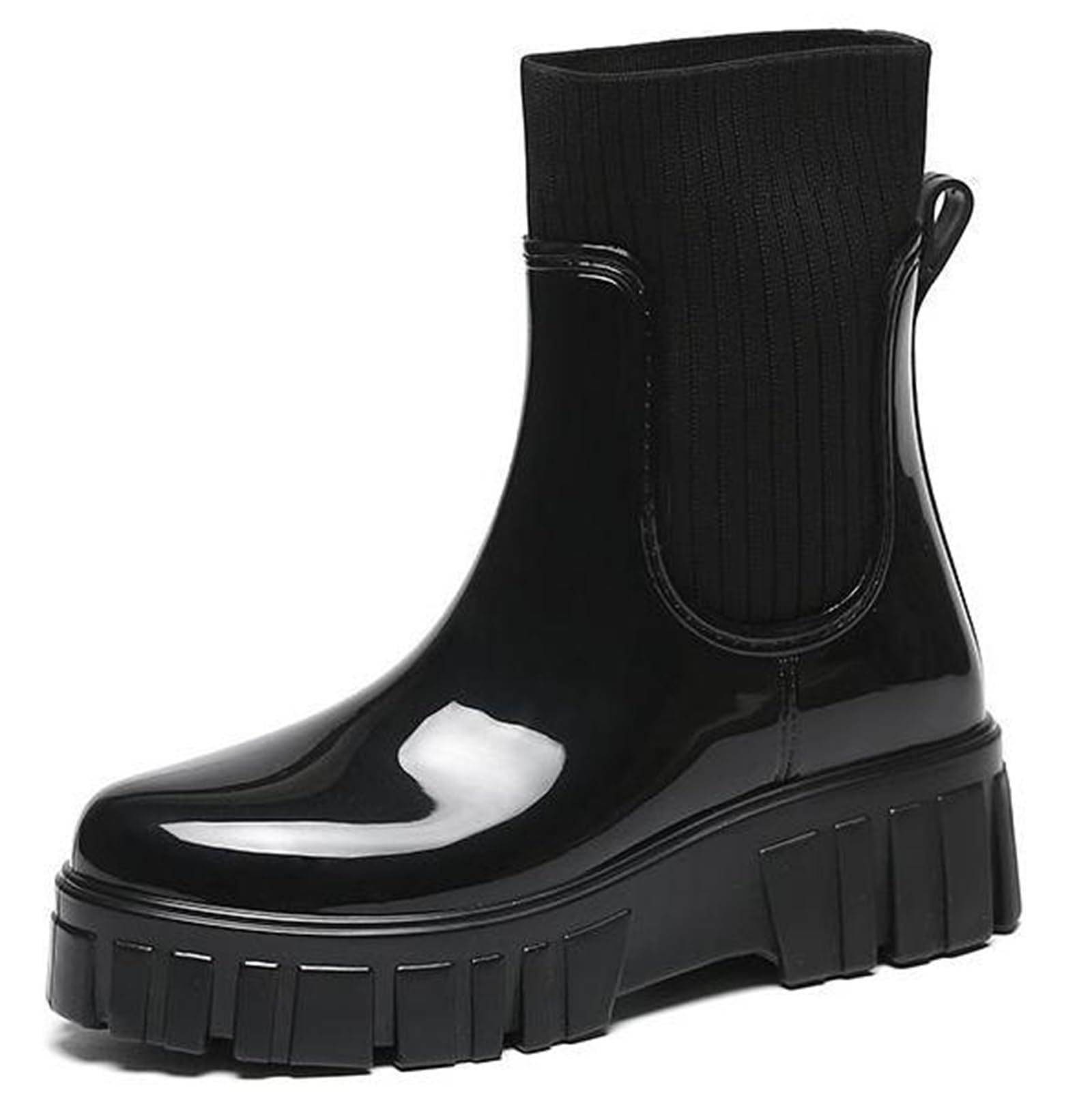 AONEGOLD Botas de Agua Mujer Impermeable de Lluvia Antideslizante Botines de Caucho Tobillo Plataforma Moda Jardín Trabajo