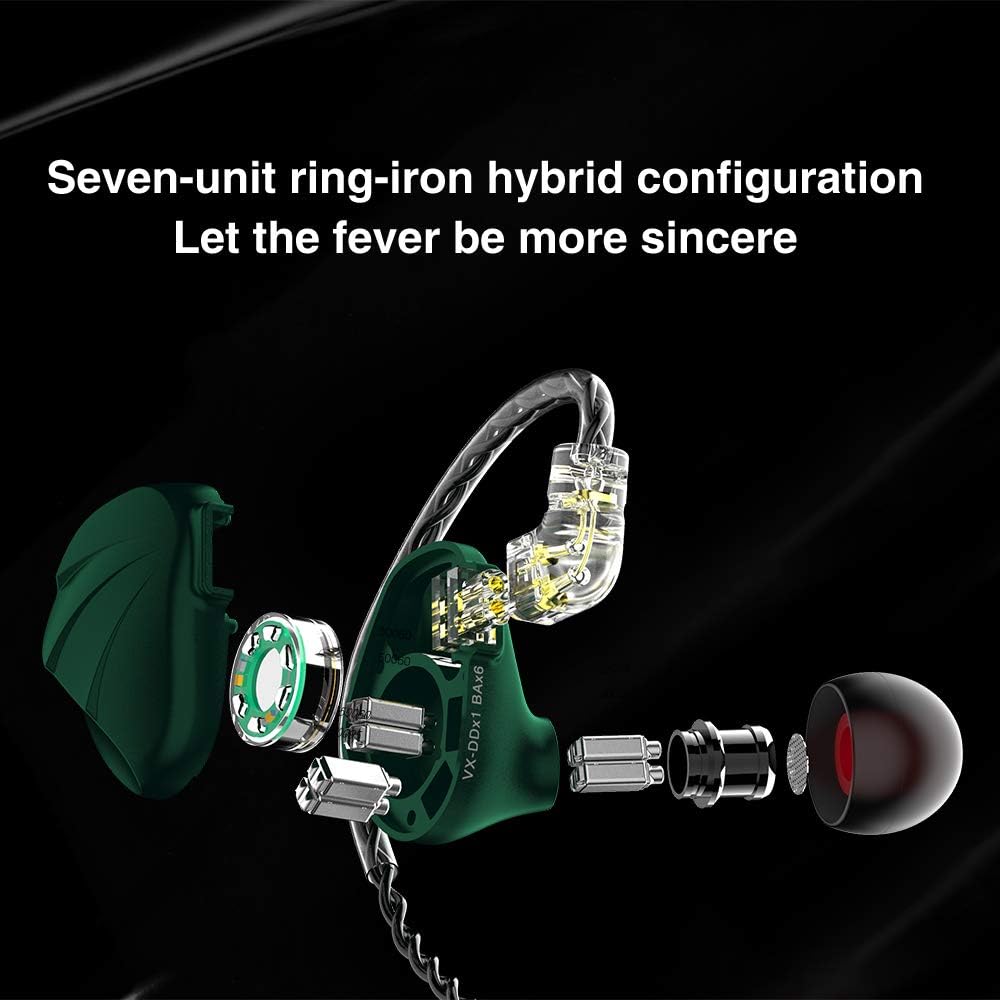 Flаѕh Dеаlѕ - 50% оƒƒ TRN VX in Ear Earphone, 1DD+6BA Hybrid Driver 10mm Dual-Magnet DD HiFi in-Ear Earphones,Hybrid Driver HiFi in Ear Monitor with Magnesium Alloy Housing 0.75mm 2 Pin Cable (with Mic, VX Black)
