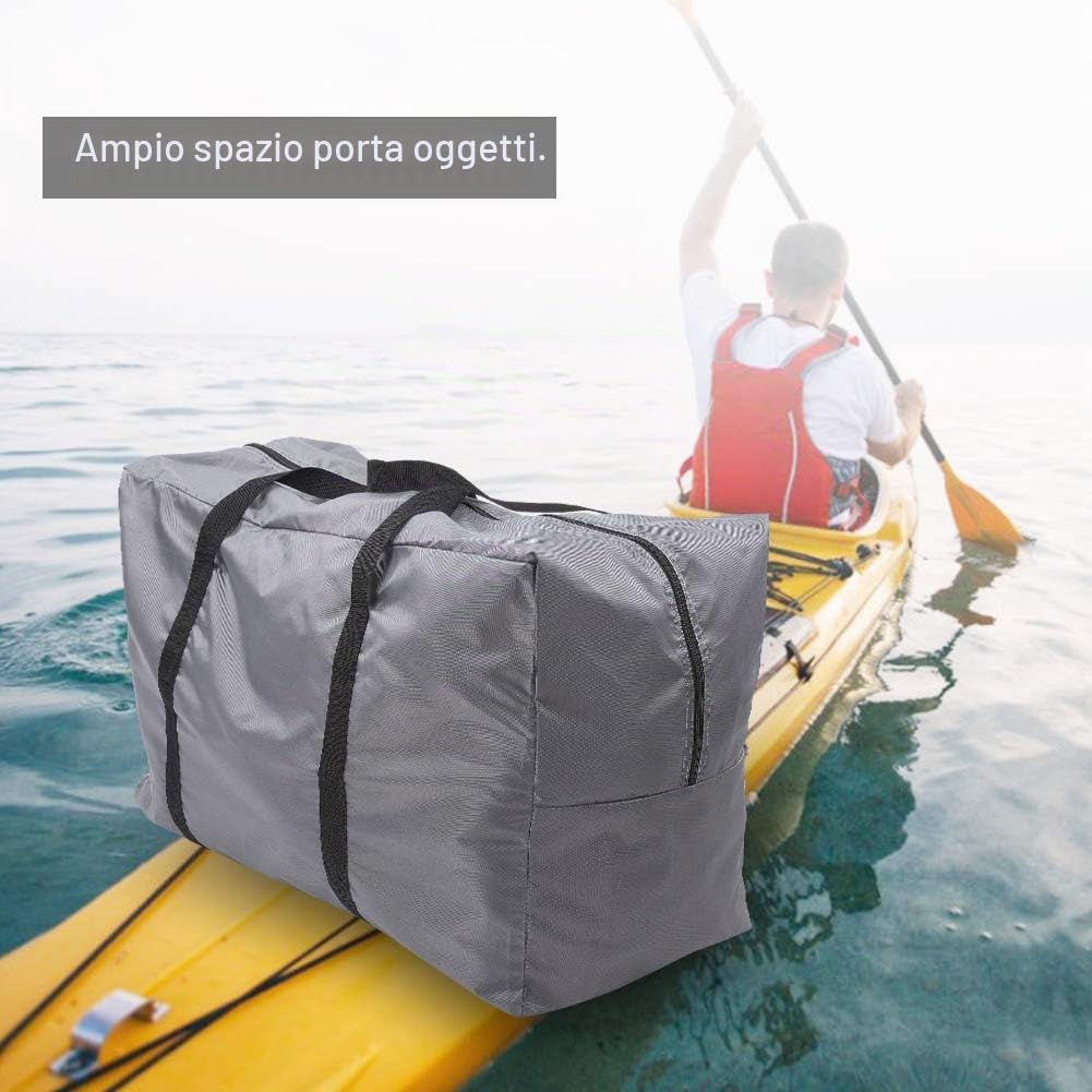 Grande Borsa per Il Trasporto Gonfiabile Borsa per Il Trasporto Pieghevole Borsa per Barca Accessorio per Canoa Gommone Grigio