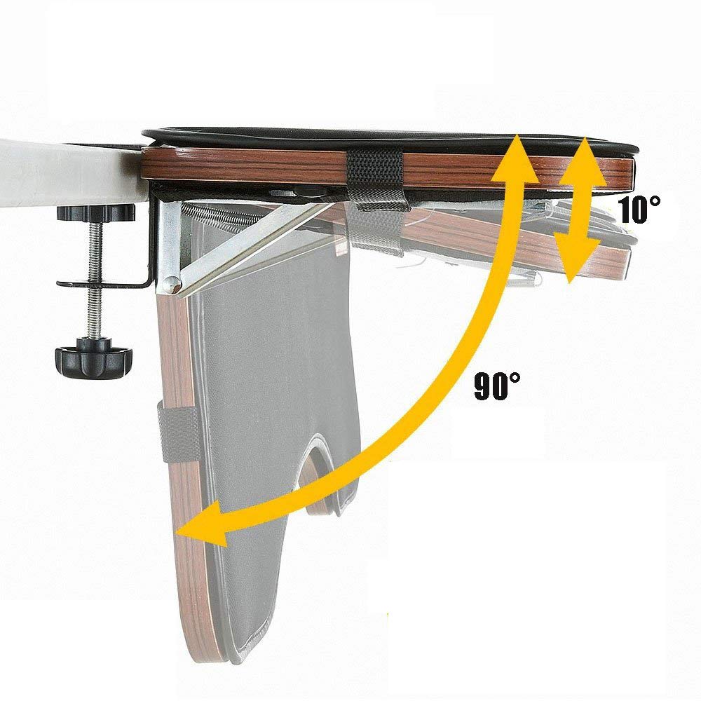 FUZADEL Ergonomics Desk Extension Shelf Foldable Desk Arm Rest Clamp On