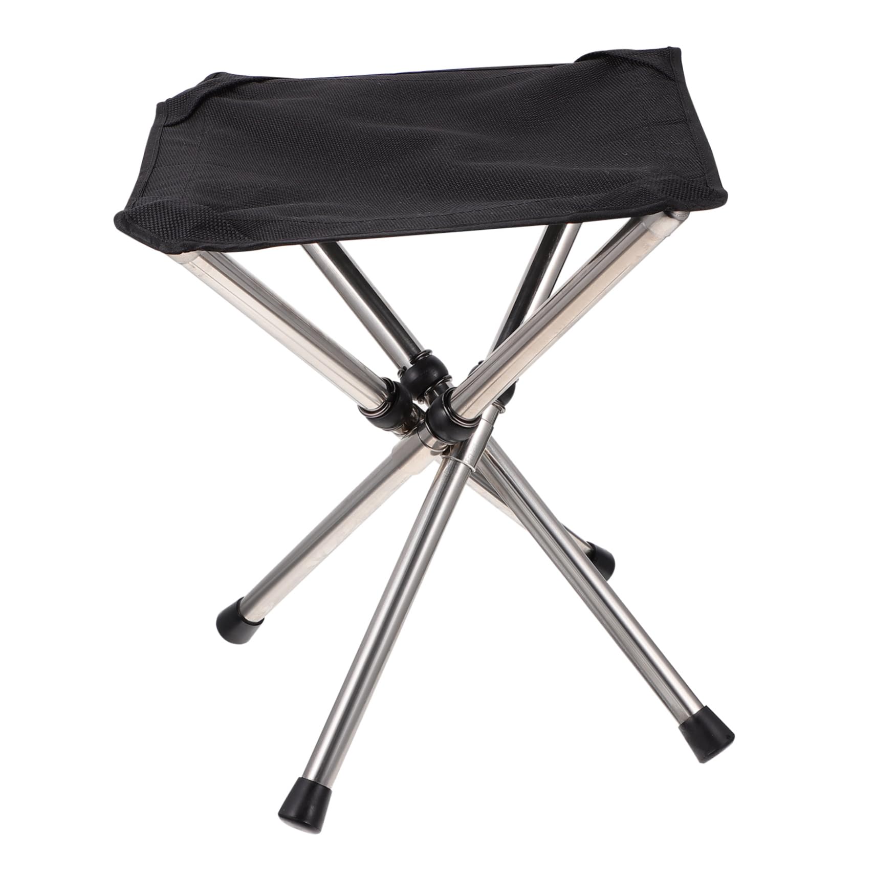 Tabouret Pliant D’extérieur Portable en Acier Inoxydable pour Camping | Modèle Télescopique, Format 1 Pièce, Noir, pour Randonnée et Escalade en Plein Air