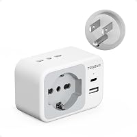 TESSAN Adattatore Presa Americana con 2 USB, Presa USA Italia con 2 Prese IT e 1 Schuko