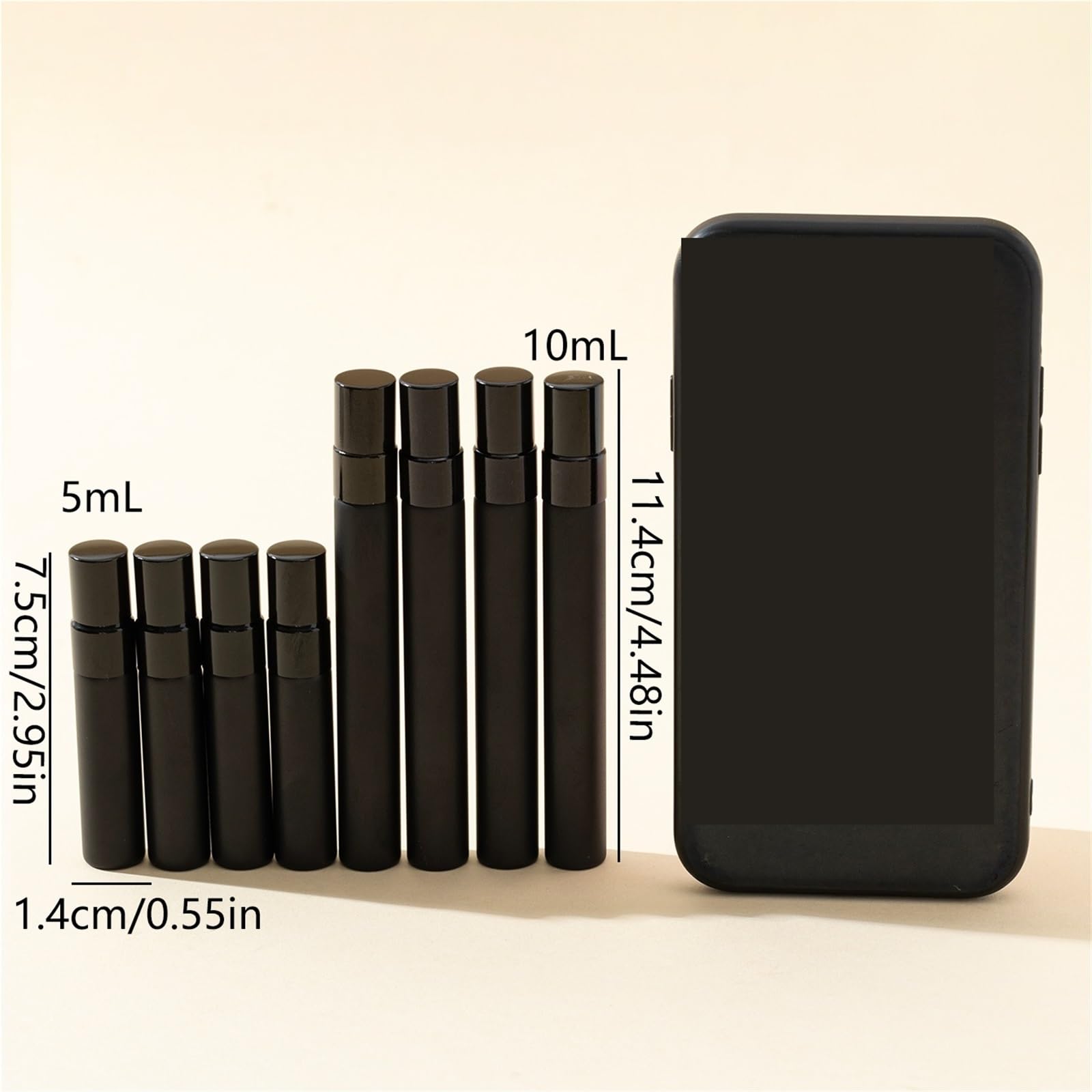 50/pezzo 5ml 10ml flacone di profumo in vetro nero spray ricaricabile da viaggio essenziale idratazione e potenziatore fragranza Per Viaggiare,Festa,Vita Quotidiana