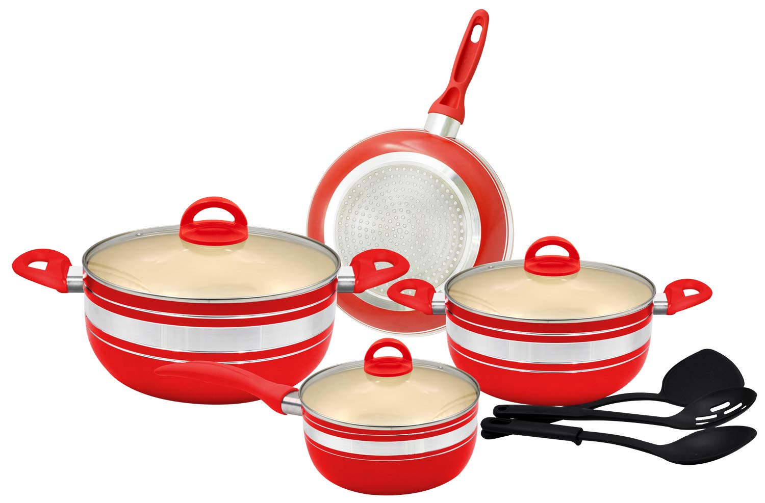 Wilson Ceramic Cookware Set 10 Pieces, Red