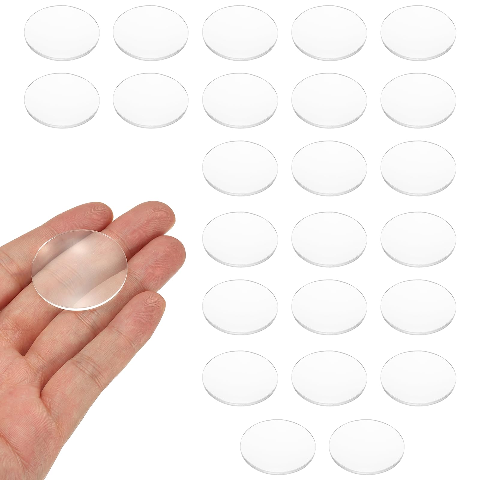 PATIKIL 24 Pack Biconvex Lens, 33.5mm Dia. 75mm Focal Length Optical Lenses Magnifier Paperweight Acrylic Double Convex for DIY Office Desk Home Science Experiment Telescope