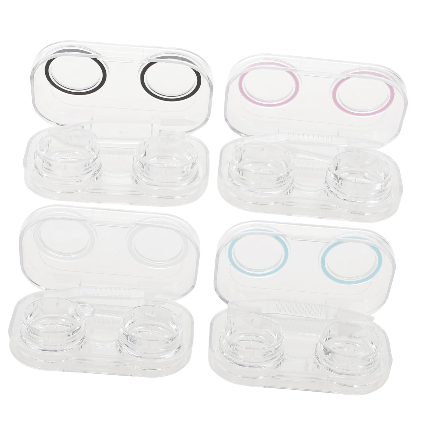 BESTYASH 4 set Custodia Per Lenti A Contatto Custodia Per Occhiali Custodia Per Lenti Custodia Trasparente Organizer Per La Delle Lenti 4 pezzi * 4