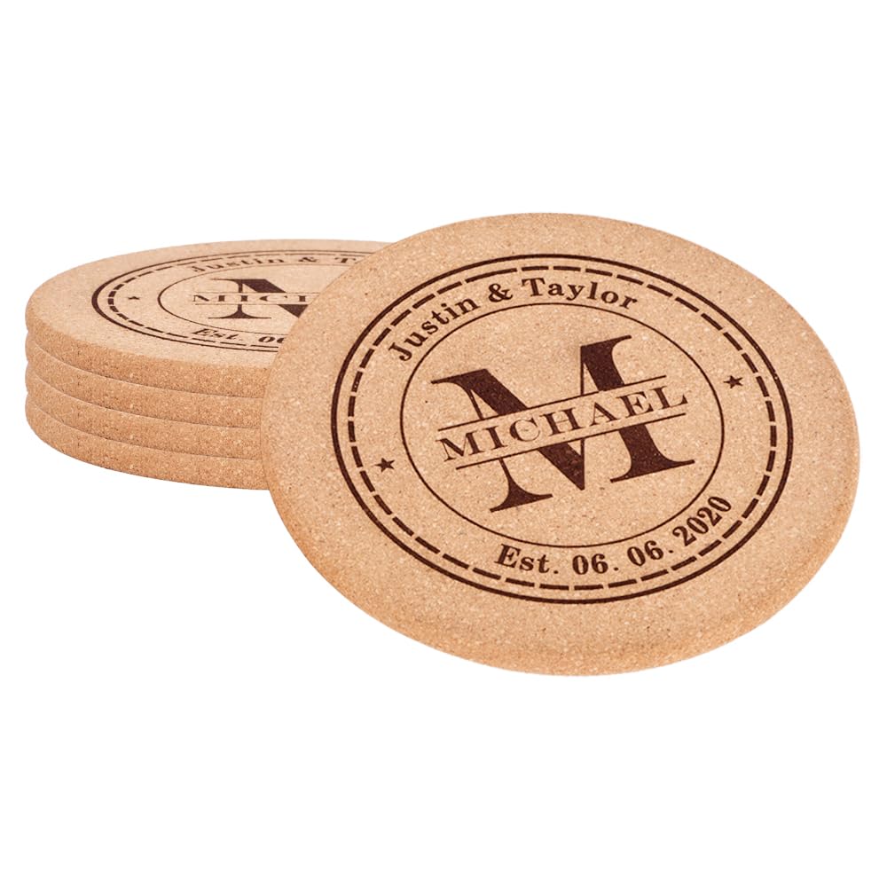 Bulihan M Personalized Cork Trivets, Custo Engraved Absorbent Trivets For Hot Dishes, Pots, Pans, Baking Sheets, Hot Plates For Table (M)