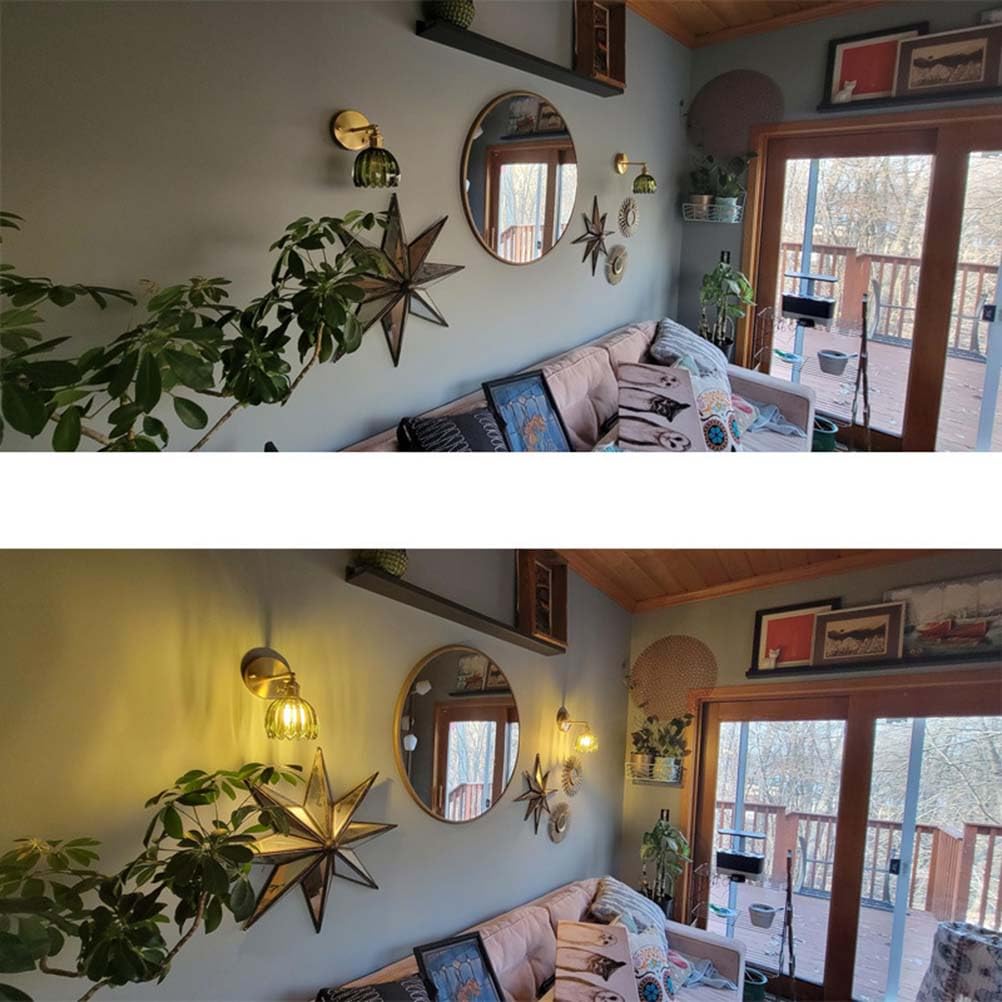 Lampa ścienna Vintage E27 Złota lampa retro Lampa ścienna Regulowana metalowa głowica lampy Zielony wzór kwiatowy Szklany klosz Lampka nocna do kawiarni Restauracja Salon Sypialnia