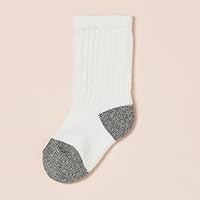 Vista 7 de Yaxa Essentials Calcetines de algodón unisex para niños y niños pequeños, 10 pares Blanco/gris.