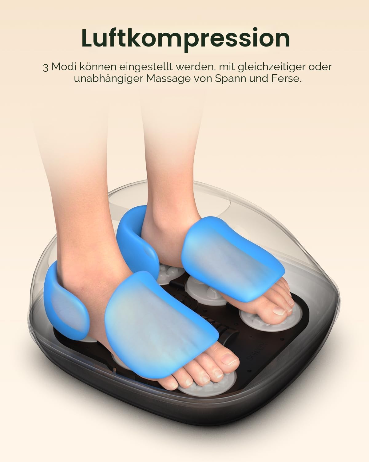 RENPHO Fußmassagegerät mit Wärme 2026 Neu, Shiatsu für ganzen Fuß, Fussmassagegerät Elektrisch Testsieger, 3 Luftdruck und Knetstufen, PU-Leder, Geschenke für Frauen Männer, bis Größe 47, Schwarz