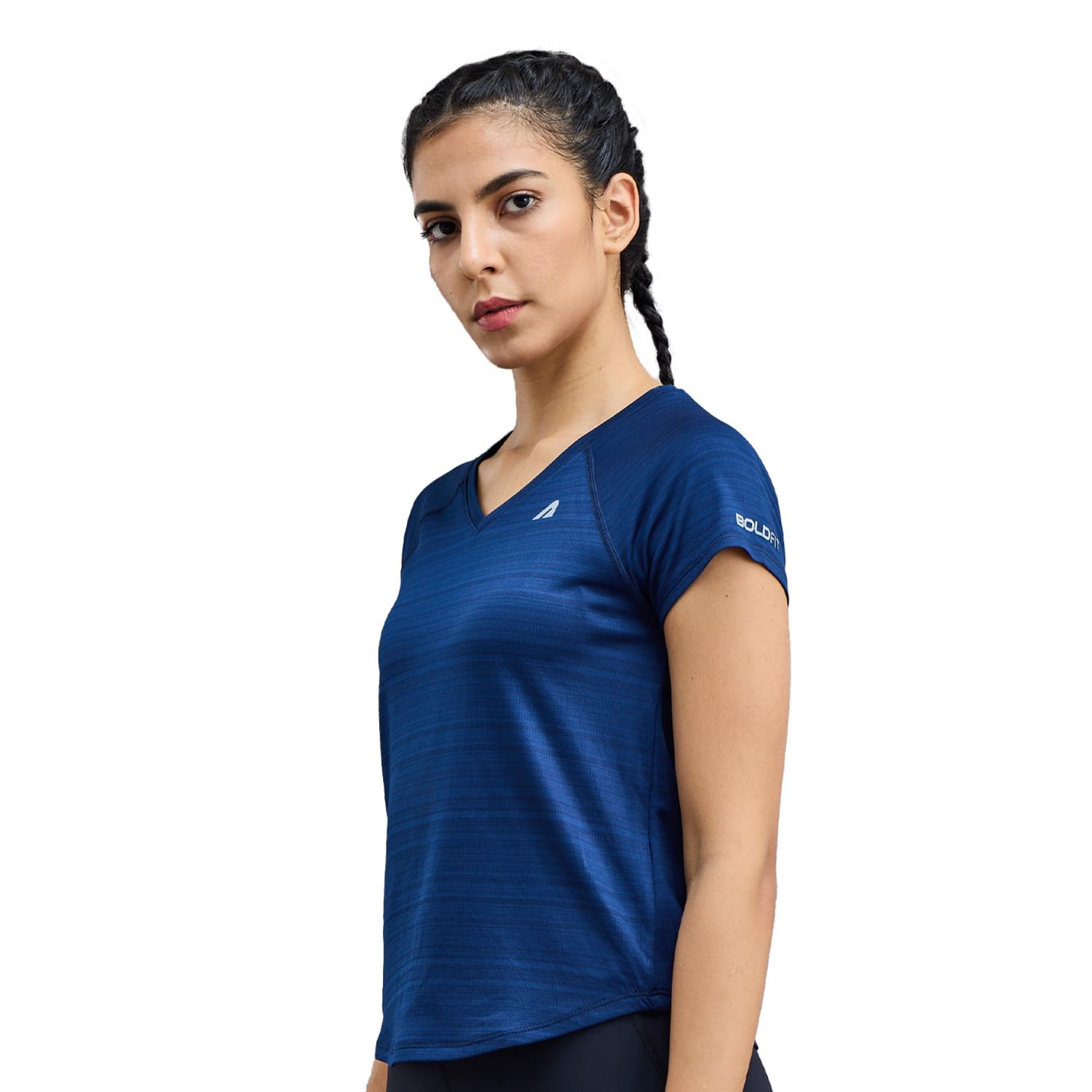 BoldfitGym T Shirt for Women V Neck Regular Tshirt for Women Quick Dry Active Wear T Shirts for Woman Dry Fit Polyester t Shirts for Women for Gym & Sports Wear Anti Odor Women T Shirt