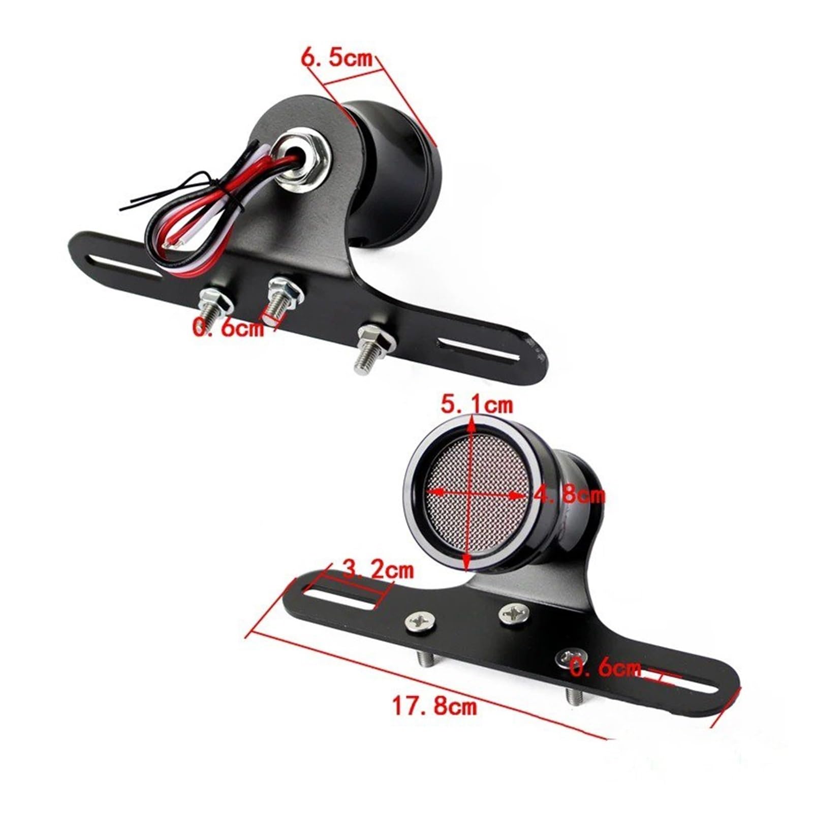 Marco Matricula Moto para Dyna para Softail para Touring para Road para King para Sportster XL883 XL1200 Motocicleta 12v LED Luz Trasera Soporte Matrícula Portamatrículas Moto(Brass)